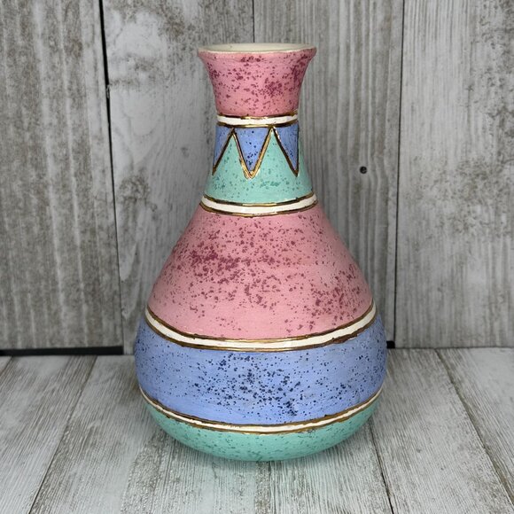 Vintage KOPA Style Native American Pottery Aztec Pastel Vase - Picture 1 of 6
